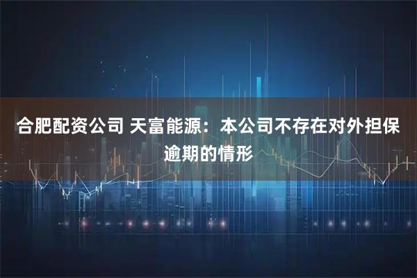 合肥配资公司 天富能源：本公司不存在对外担保逾期的情形